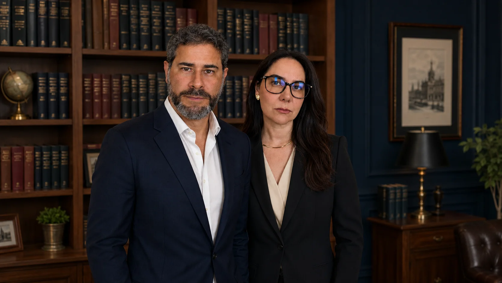 Prof. Audrey Souza e Profa. Olívia Franco no escritório de perícia